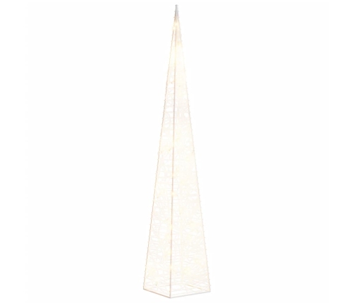 Cono de luz LED decorativo acrílico blanco cálido 60 cm