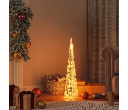 Cono de luz LED decorativo acrílico blanco cálido 60 cm