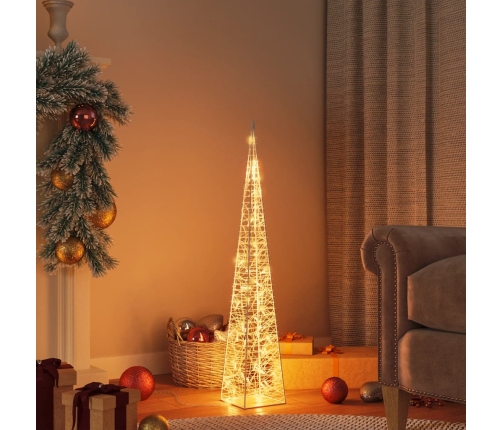 Cono de luz LED decorativo acrílico blanco cálido 90 cm