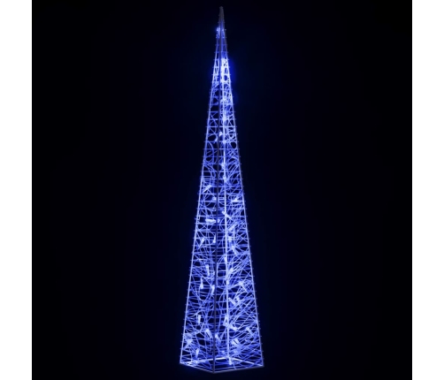 Cono de luz LED decorativo acrílico azul 90 cm