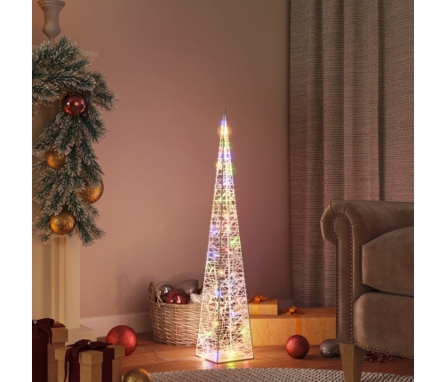 Cono de luz LED decorativo acrílico multicolor 90 cm