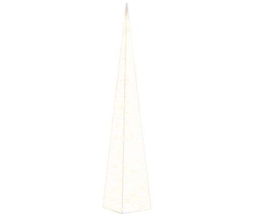 Cono de luz LED decorativo acrílico blanco cálido 120 cm