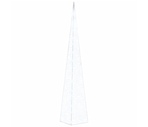 Cono de luz LED decorativo acrílico blanco frío 120 cm