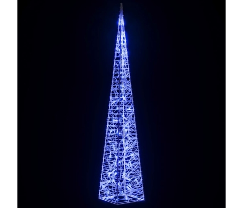 Cono de luz LED decorativo acrílico azul 120 cm