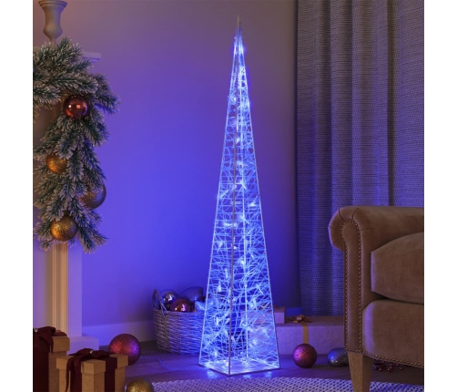 Cono de luz LED decorativo acrílico azul 120 cm