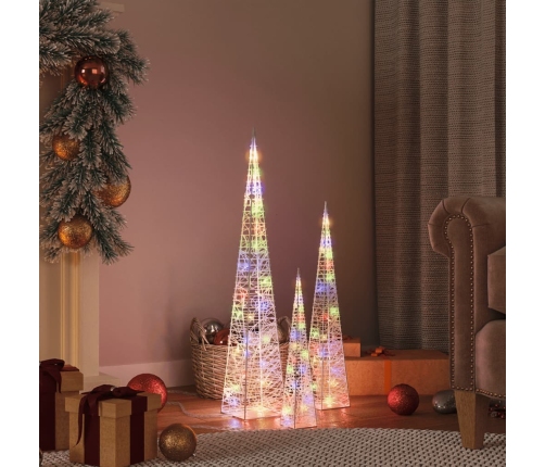 Set cono de luz LED decorativo acrílico multicolor 30/45/60cm