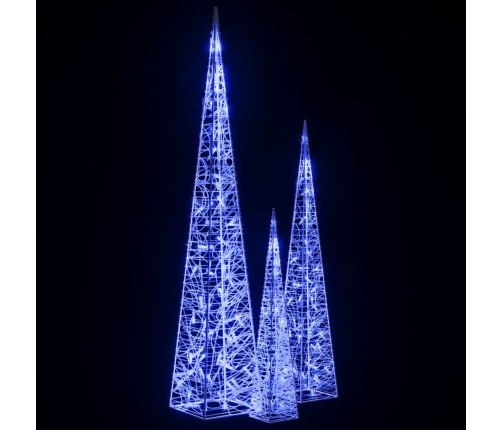 Cono de luz LED decorativo acrílico azul 60/90/120 cm