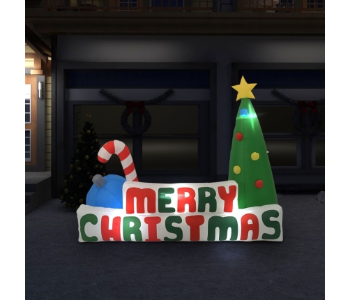 Árbol de Navidad inflable Merry Christmas con LEDs 240x188 cm