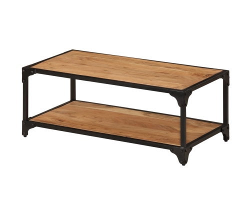 Mesa de centro de madera maciza acacia 90x45x35 cm