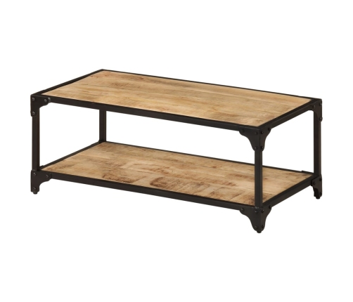 Mesa de centro de madera maciza de mango rugosa 90x45x35 cm