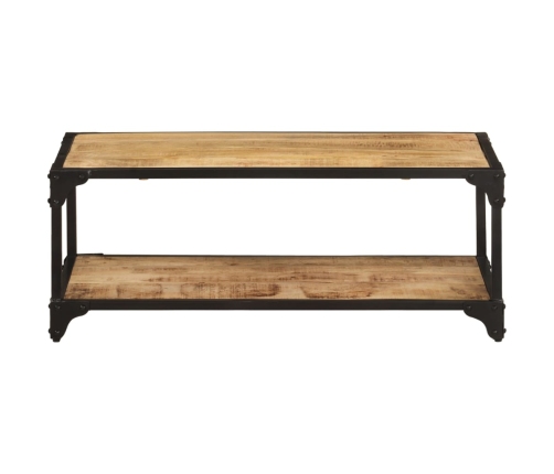 Mesa de centro de madera maciza de mango rugosa 90x45x35 cm