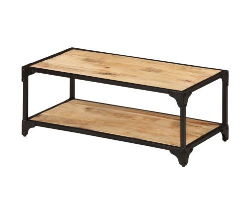 Mesa de centro de madera maciza de mango rugosa 90x45x35 cm