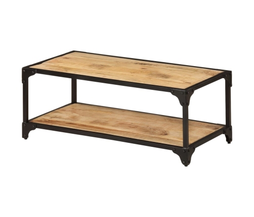 Mesa de centro de madera maciza de mango rugosa 90x45x35 cm