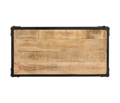 Mesa de centro de madera maciza de mango rugosa 90x45x35 cm