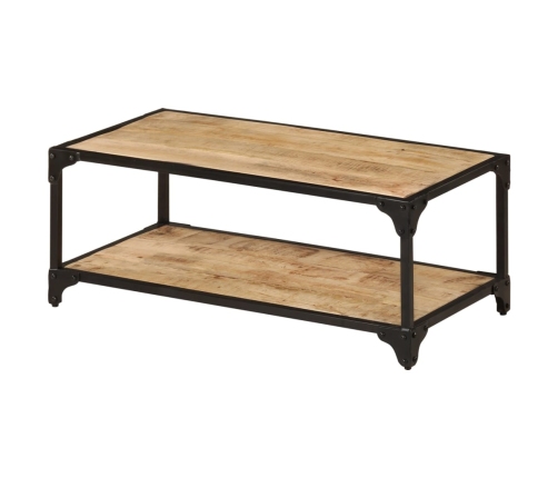 Mesa de centro de madera maciza de mango rugosa 90x45x35 cm