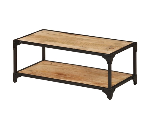 Mesa de centro de madera maciza de mango rugosa 90x45x35 cm