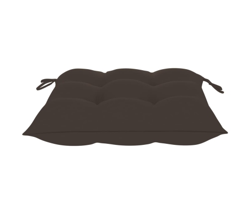 Sillas de jardín 8 uds madera teca con cojines gris taupe
