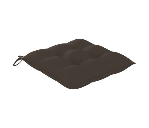 Sillas de jardín 8 uds madera teca con cojines gris taupe