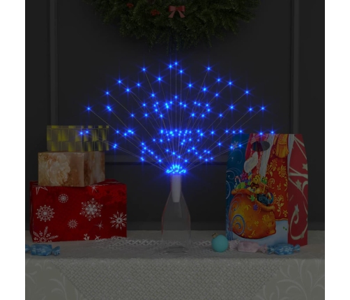 Luces de petardo de navidad exterior azul 2 uds 280 LED 20 cm