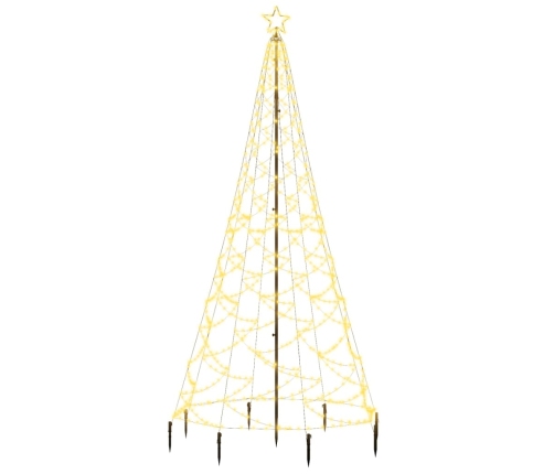 Árbol de Navidad con poste de metal 500 LEDs blanco cálido 3 m