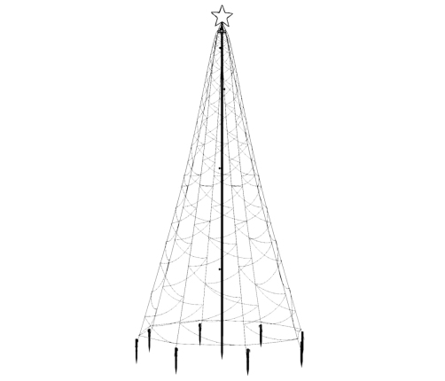 Árbol de Navidad con poste de metal 500 LEDs blanco cálido 3 m