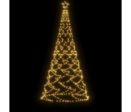 Árbol de Navidad con poste de metal 500 LEDs blanco cálido 3 m