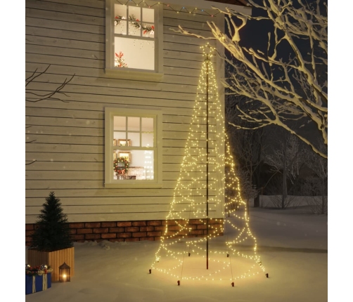 Árbol de Navidad con poste de metal 500 LEDs blanco cálido 3 m