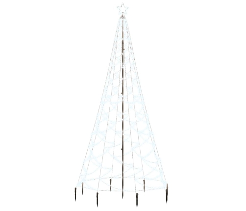 Árbol de Navidad con poste de metal 500 LEDs blanco frío 3 m