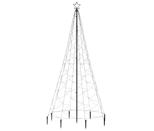 Árbol de Navidad con poste de metal 500 LEDs blanco frío 3 m