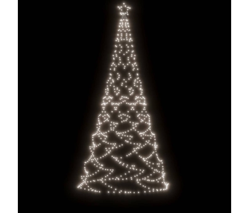 Árbol de Navidad con poste de metal 500 LEDs blanco frío 3 m