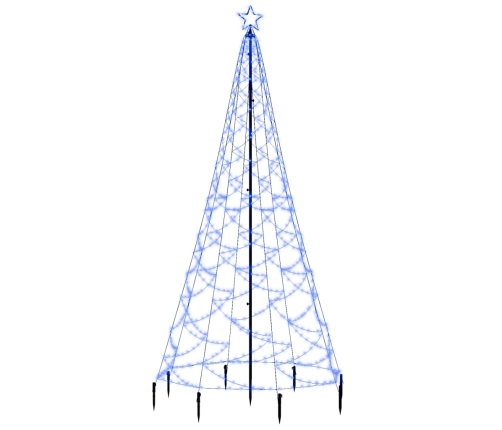 Árbol de Navidad con poste de metal 500 LEDs azul 3 m