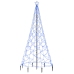 Árbol de Navidad con poste de metal 500 LEDs azul 3 m