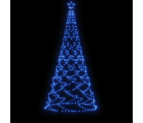 Árbol de Navidad con poste de metal 500 LEDs azul 3 m