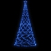 Árbol de Navidad con poste de metal 500 LEDs azul 3 m