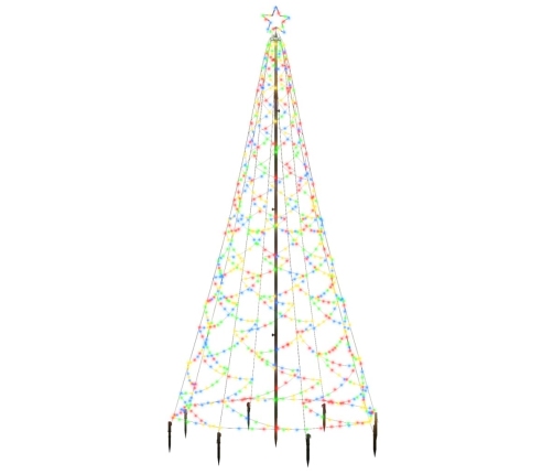 Árbol de Navidad con poste de metal 500 LEDs de colores 3 m