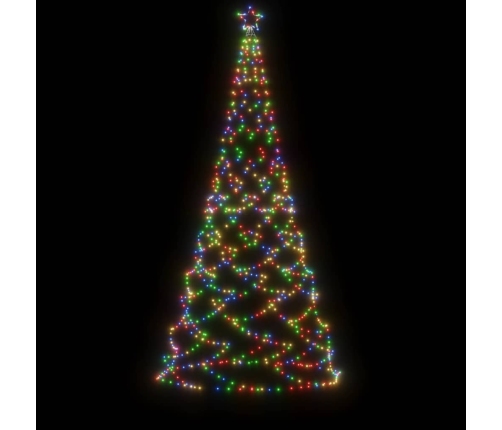 Árbol de Navidad con poste de metal 500 LEDs de colores 3 m