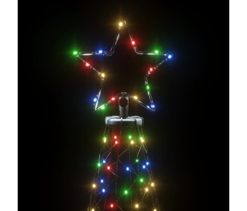 Árbol de Navidad con poste de metal 500 LEDs de colores 3 m