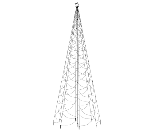 Árbol de Navidad con poste de metal 1400 LEDs blanco cálido 5 m