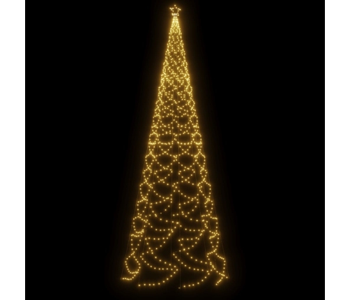 Árbol de Navidad con poste de metal 1400 LEDs blanco cálido 5 m