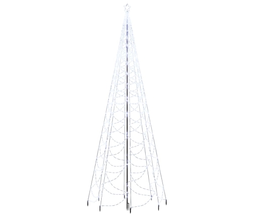 Árbol de Navidad con poste de metal 1400 LEDs blanco frío 5 m