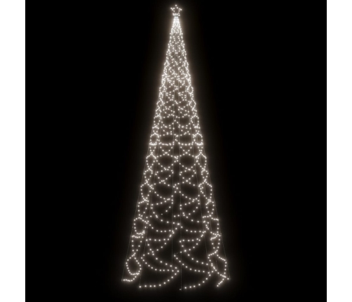 Árbol de Navidad con poste de metal 1400 LEDs blanco frío 5 m