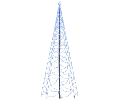 Árbol de Navidad con poste de metal 1400 LEDs azul 5 m