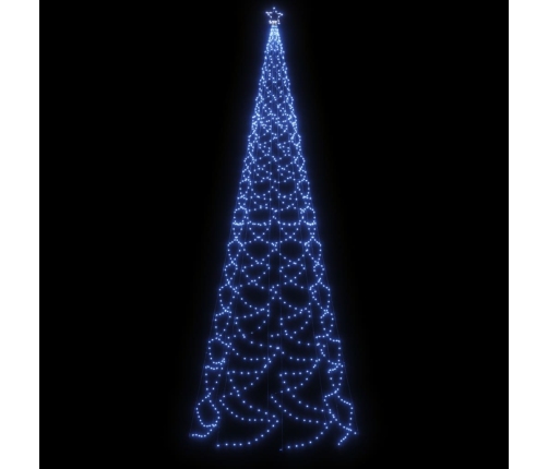 Árbol de Navidad con poste de metal 1400 LEDs azul 5 m