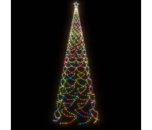 Árbol de Navidad con poste de metal 1400 LEDs de colores 5 m