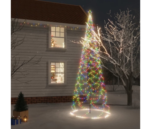 Árbol de Navidad con poste de metal 1400 LEDs de colores 5 m