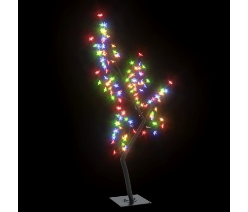 Árbol de Navidad 128 LEDs de colores flores de cerezo 120 cm