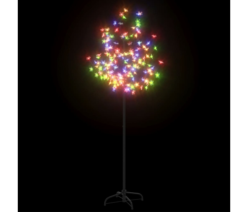 Árbol de Navidad 120 LEDs de colores flores de cerezo 150 cm