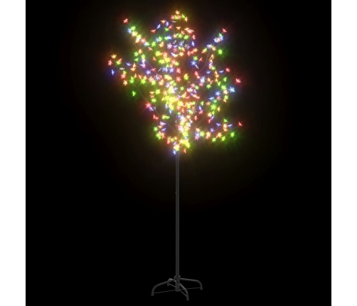 Árbol de Navidad 200 LEDs de colores flores de cerezo 180 cm