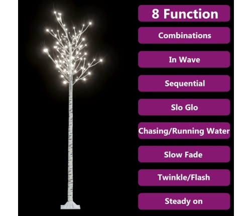 Árbol de Navidad LED blanco frío sauce interior exterior 2,2 m