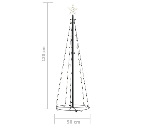 Árbol de Navidad forma de cono 70 LED blanco cálido 50x120 cm